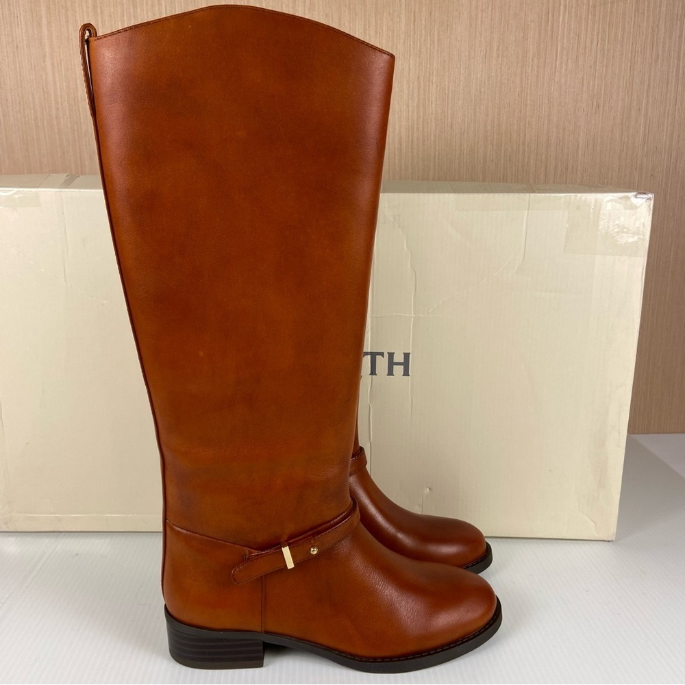 NIB ON 34th Firesel Cognac Leather Riding Boots Size 5 - Picture 2 of 8
